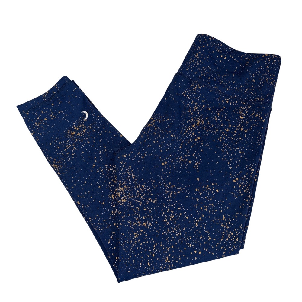 Zyia Active Size 8-10 Leggings Blue With Gold‎ Shimmer NWOT